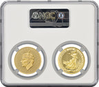 2023 G£100 King Charles III Coronation Gold 2 Coin Set Cypher/Britannia NGC MS70