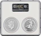2023 King Charles III Coronation 2-Coin Set G.Britain S£2 NGC MS69