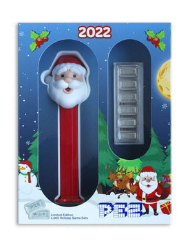 2022 PEZ® Santa Silver Wafers & Dispenser Gift Set