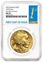 2023 $50 Gold Buffalo First Day of Issue NGC MS70