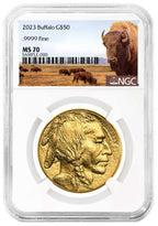 2023 $50 Gold Buffalo .9999 Bison Label NGC MS70