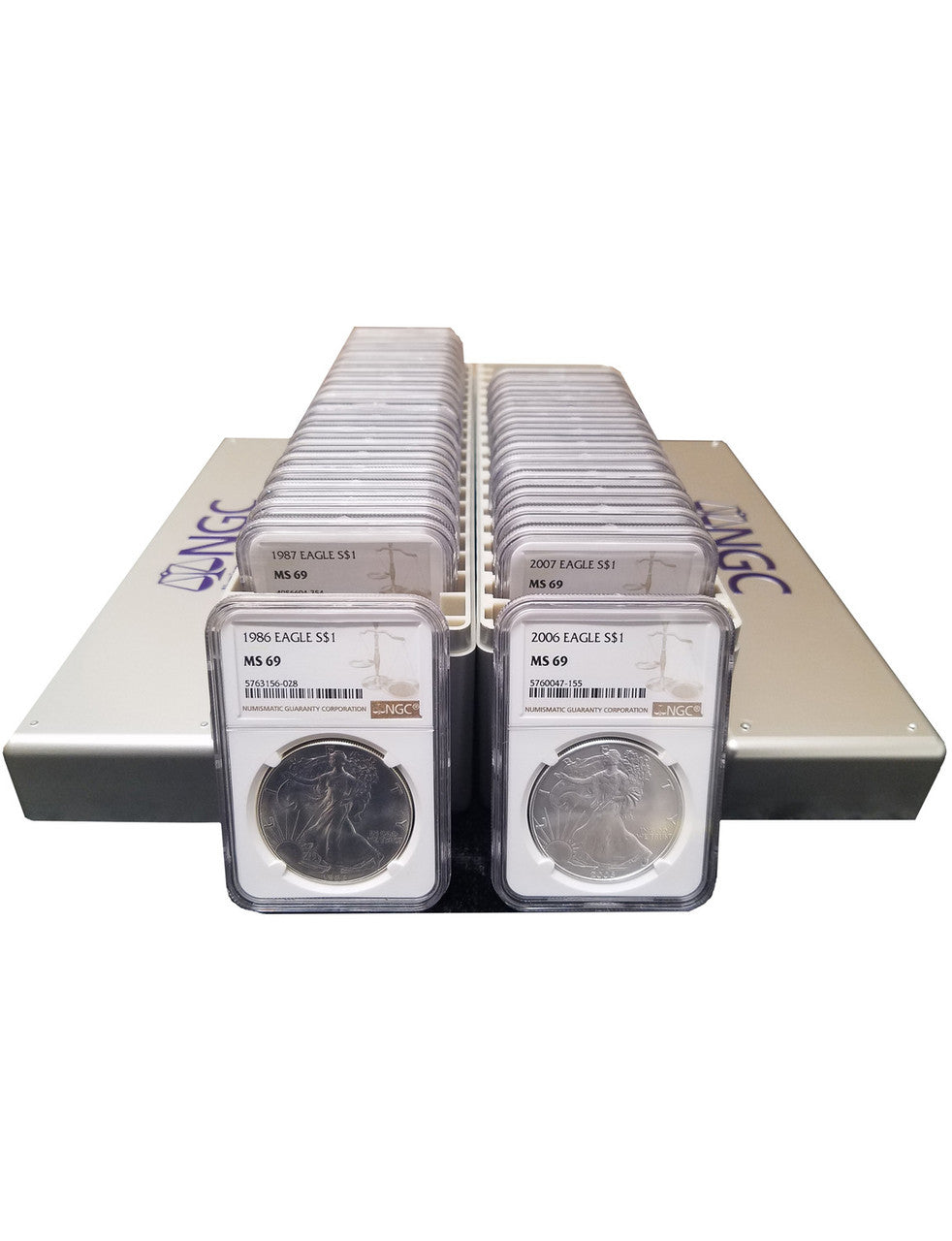 1986-2025 American Silver Eagle 41-pc Set NGC MS69 (3 New NGC Boxes)