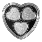 2023 Sweethearts® .9999 Pure Silver Hearts Set 10gm Three Coin Set 30gm Total