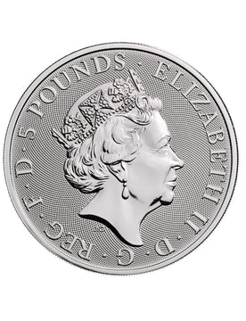 2019 2 oz British Silver Queens Beast Yale of Beaufort Coin