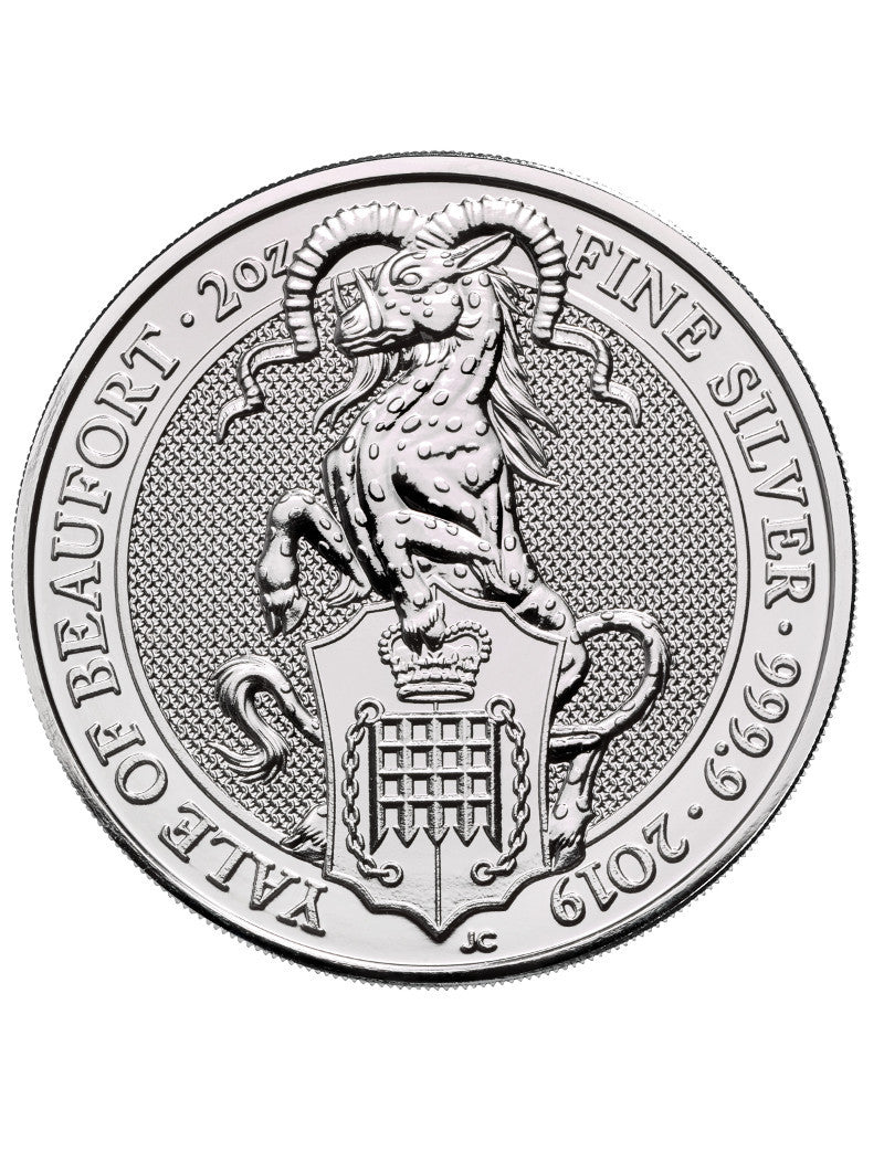 2019 2 oz British Silver Queens Beast Yale of Beaufort Coin