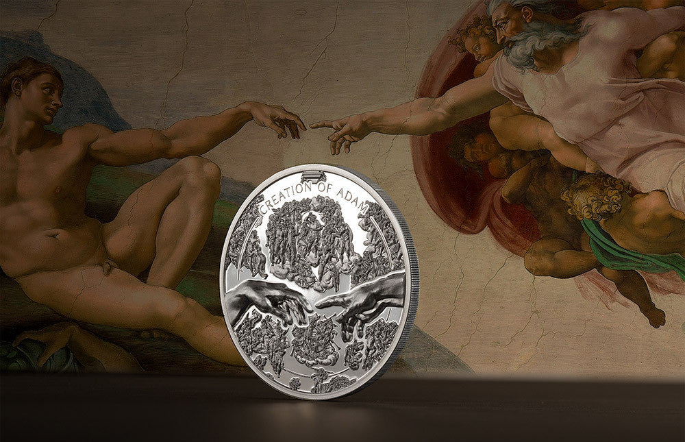 2023 1 oz Creation of Adam Ultra High-Relief Proof Silver Coin