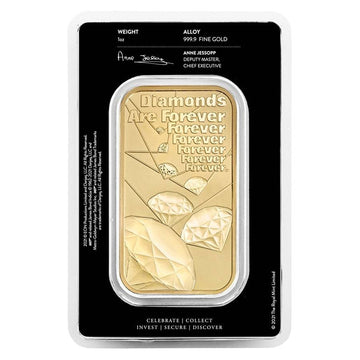 1 oz British James Bond Diamonds Are Forever Bar New w/ Assay