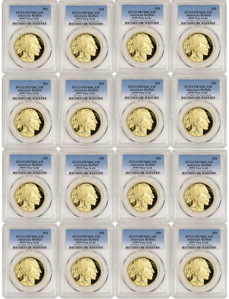 2006-2022 One Ounce American Gold Buffalos Complete Date Run PCGS PR70DCAM