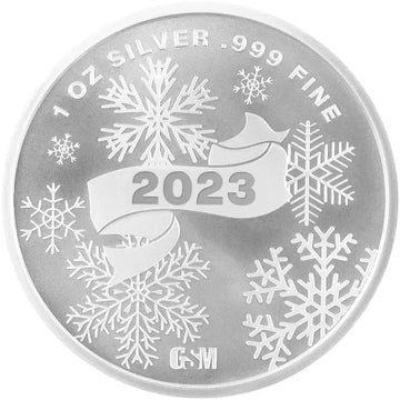 2023 1 Troy Ounce .999 Santa Silver Rounds BU