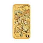 2022 1 oz .9999 Gold Australian Dragon Bar