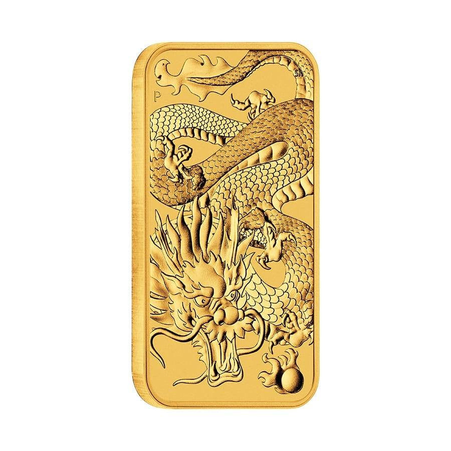 2022 1 oz .9999 Gold Australian Dragon Bar