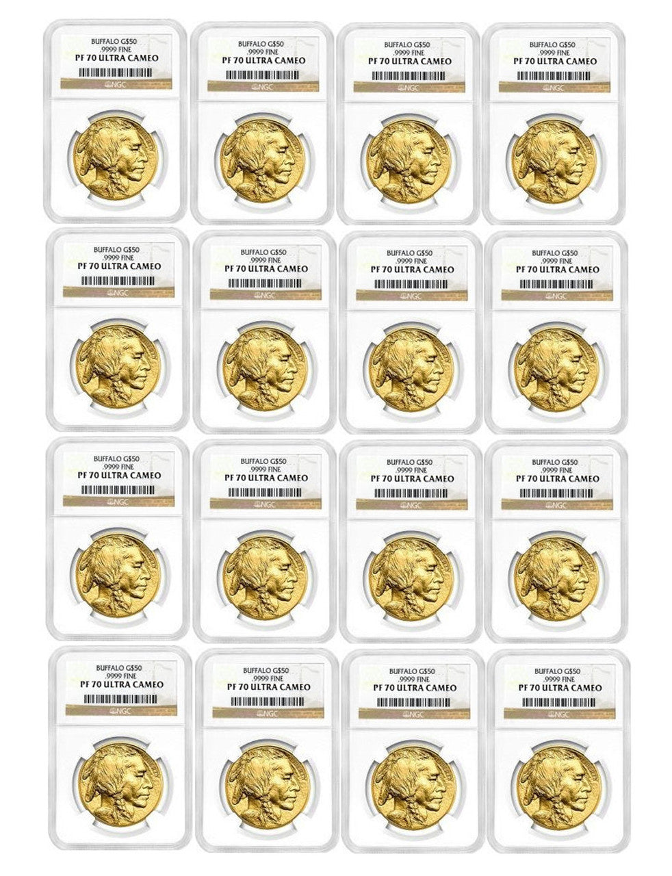 2006-2025 American Gold Buffalo Full Date Run Set NGC PF70