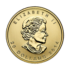 1/2 OZ CANADIAN GOLD MAPLE LEAF (IN PLASTIC)