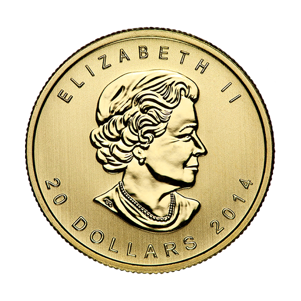 1/2 OZ CANADIAN GOLD MAPLE LEAF (IN PLASTIC)