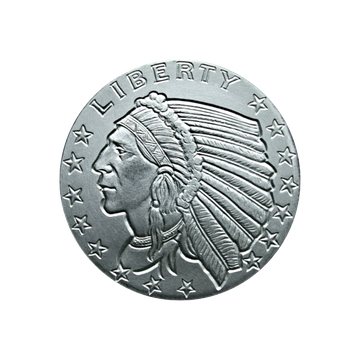 1/2 OZ SILVER ROUND INCUSE INDIAN DESIGN GOLDEN STATE MINT