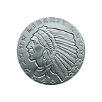 1/2 OZ SILVER ROUND INCUSE INDIAN DESIGN GOLDEN STATE MINT