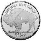 1/2 OZ SILVER ROUND BUFFALO