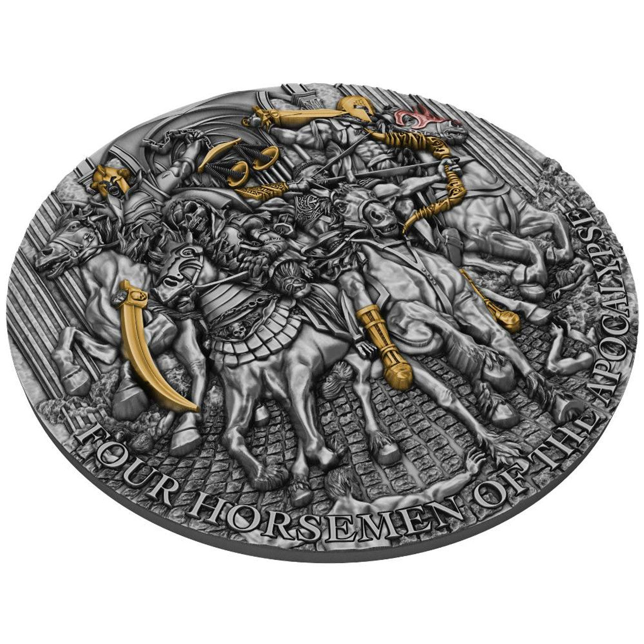 2022 FOUR HORSEMEN OF THE APOCALYPSE 5 oz. Silver High Relief Coin Niue