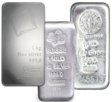 1 Kilo Silver Bar Silver Bar (Refiner Our Choice)