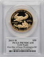 2015-W Gold American Eagle 4-Coin Set FDI PCGS PR70 Moy Signed