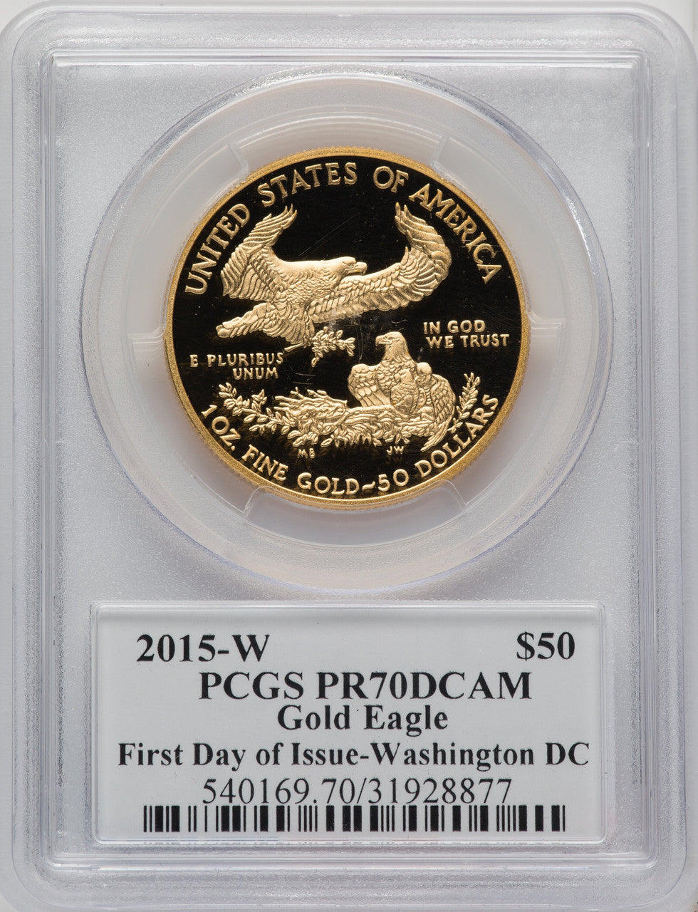 2015-W Gold American Eagle 4-Coin Set FDI PCGS PR70 Moy Signed