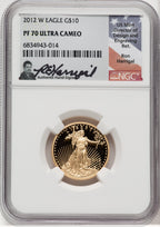 2012-W Gold American Eagle 4-Coin Set NGC PF70 Ron Harrigal Signed