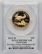 2015-W Gold American Eagle 4-Coin Set FDI PCGS PR70 Moy Signed