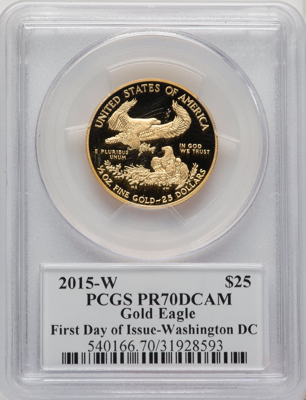 2015-W Gold American Eagle 4-Coin Set FDI PCGS PR70 Moy Signed