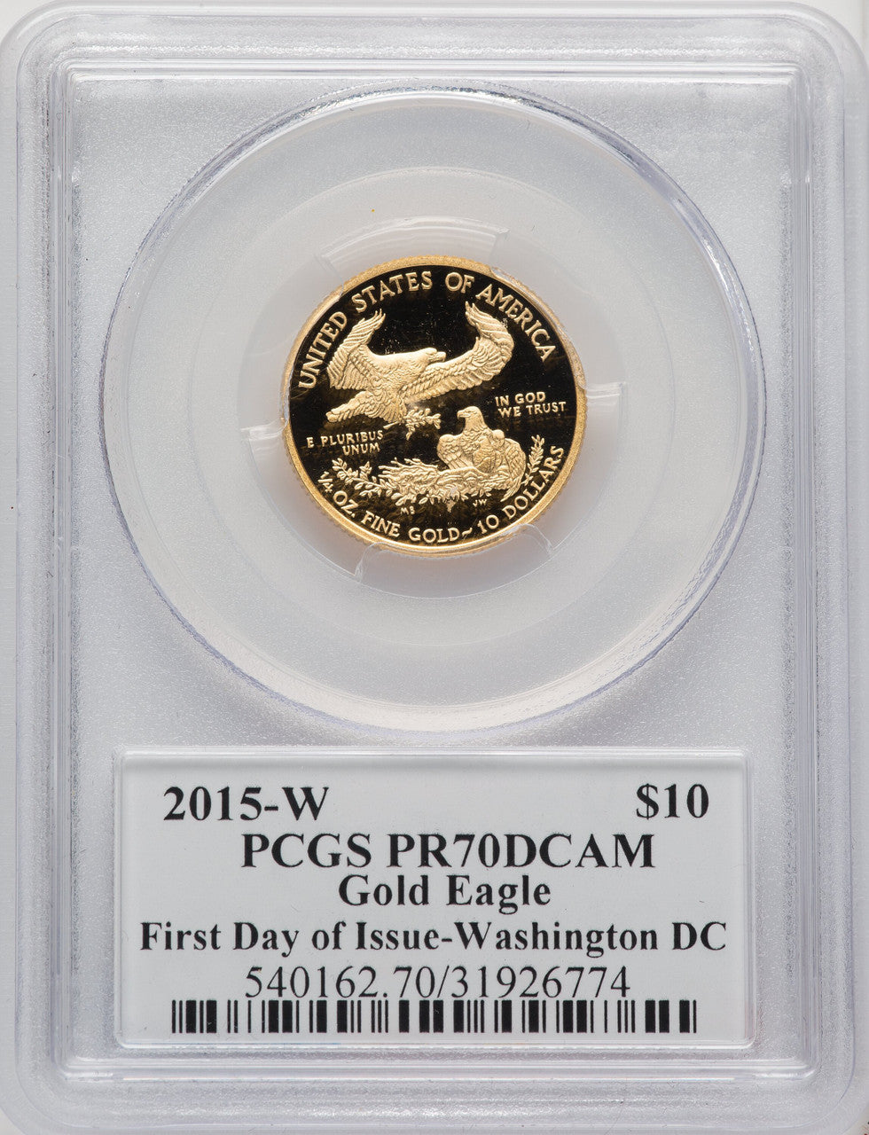 2015-W Gold American Eagle 4-Coin Set FDI PCGS PR70 Moy Signed