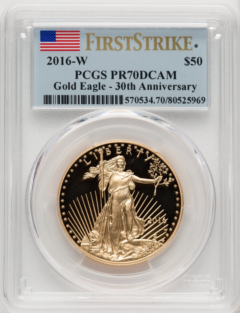 2016-W Gold American Eagle 4-Coin Set PCGS PR70