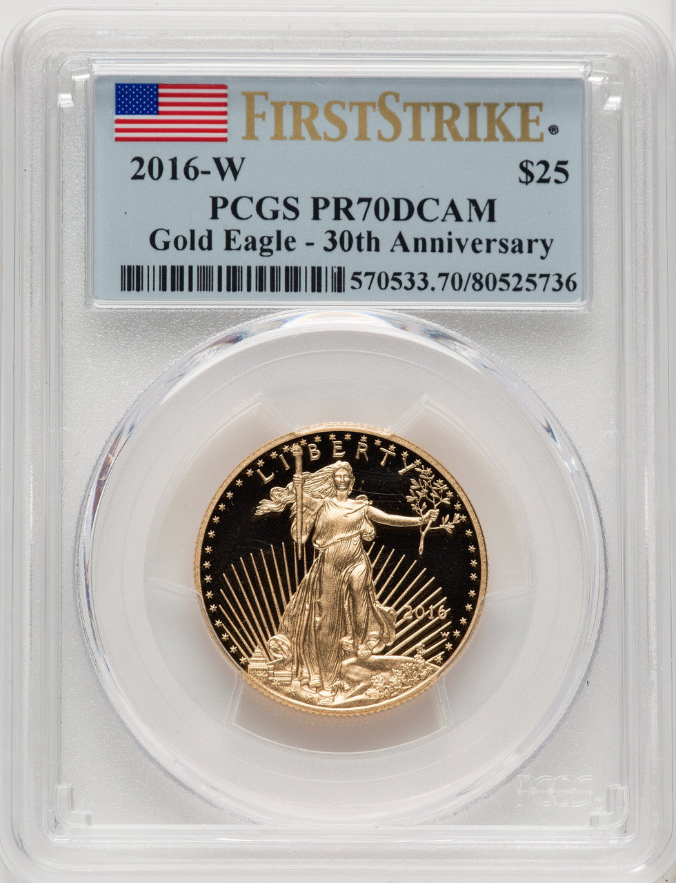 2016-W Gold American Eagle 4-Coin Set PCGS PR70
