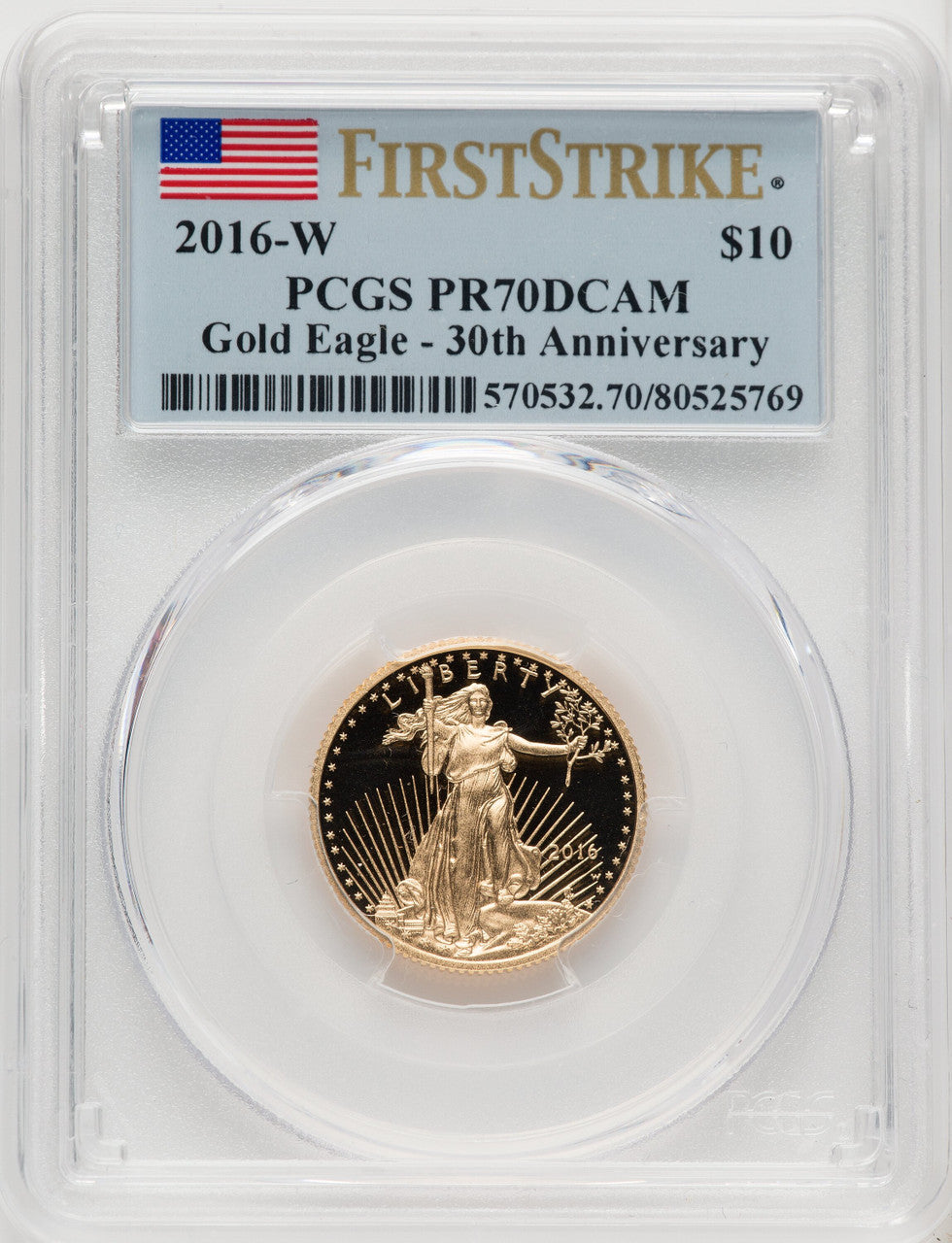 2016-W Gold American Eagle 4-Coin Set PCGS PR70