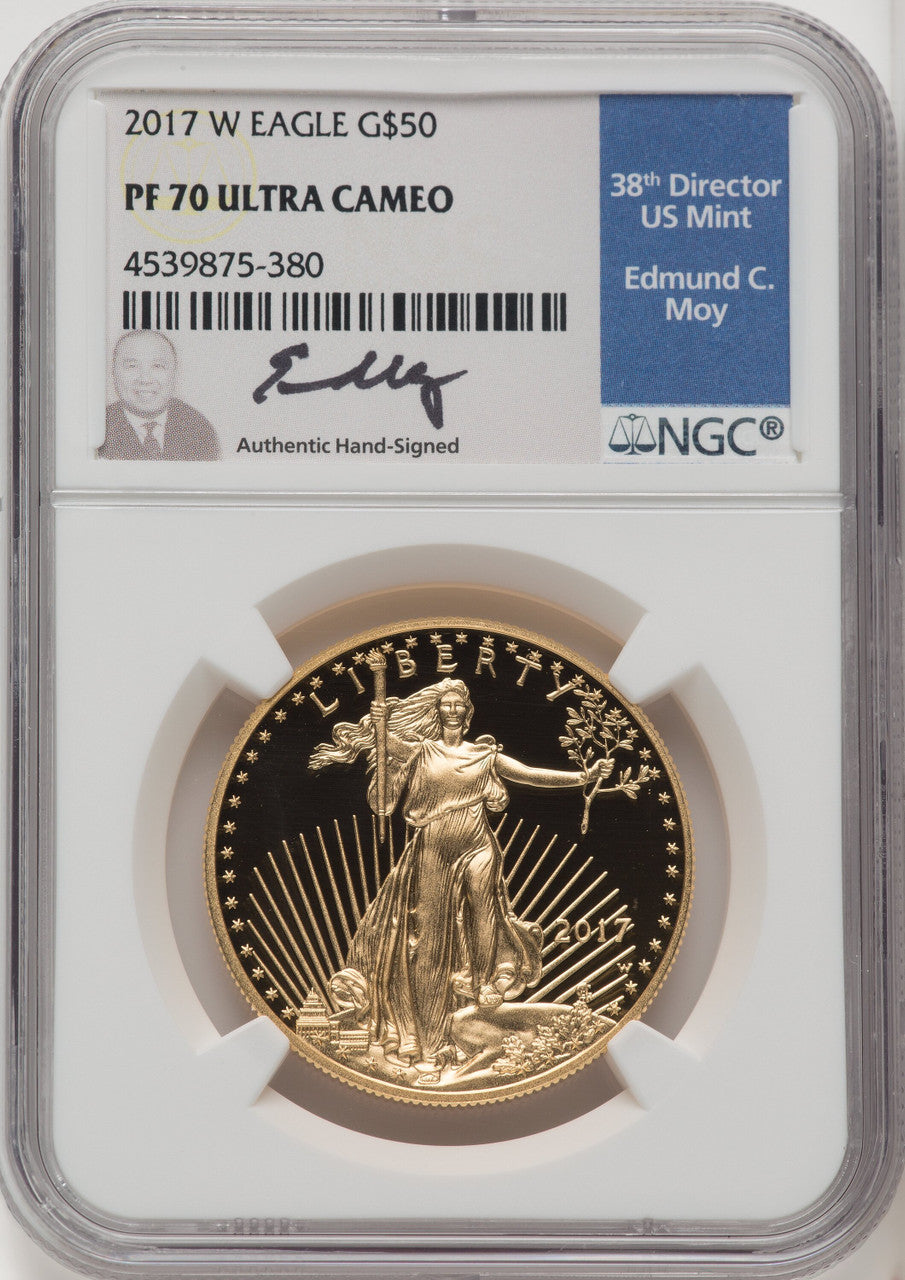 2017-W Gold American Eagle 4-Coin Set NGC PF70 Moy Signed