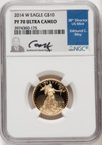2014-W Gold American Eagle 4-Coin Set NGC PF70 Moy Signed