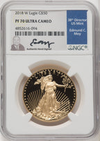 2018-W Gold American Eagle 4-Coin Set NGC PF70 Moy Signed