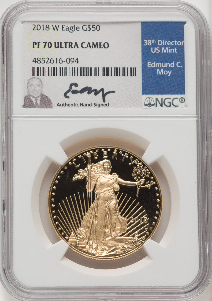 2018-W Gold American Eagle 4-Coin Set NGC PF70 Moy Signed