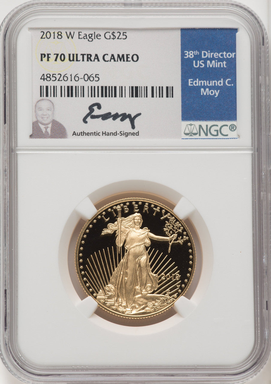 2018-W Gold American Eagle 4-Coin Set NGC PF70 Moy Signed