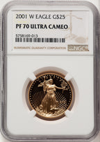 2001-W Gold American Eagle 4-Coin Set NGC PF70