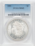 1881 Morgan Silver Dollar PCGS MS65