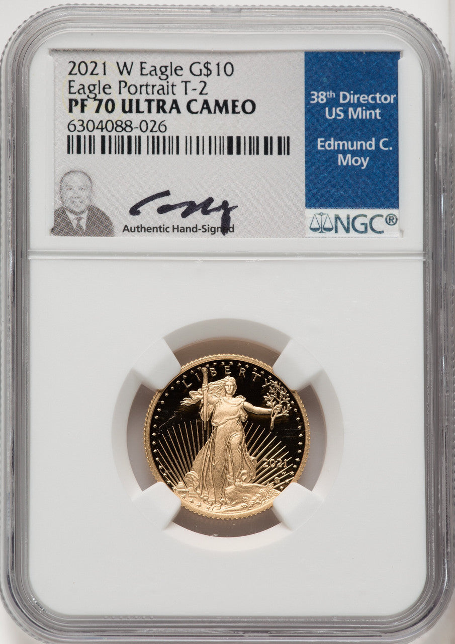 2021-W T2 Gold American Eagle 4-Coin Set NGC PF70 Moy Signed