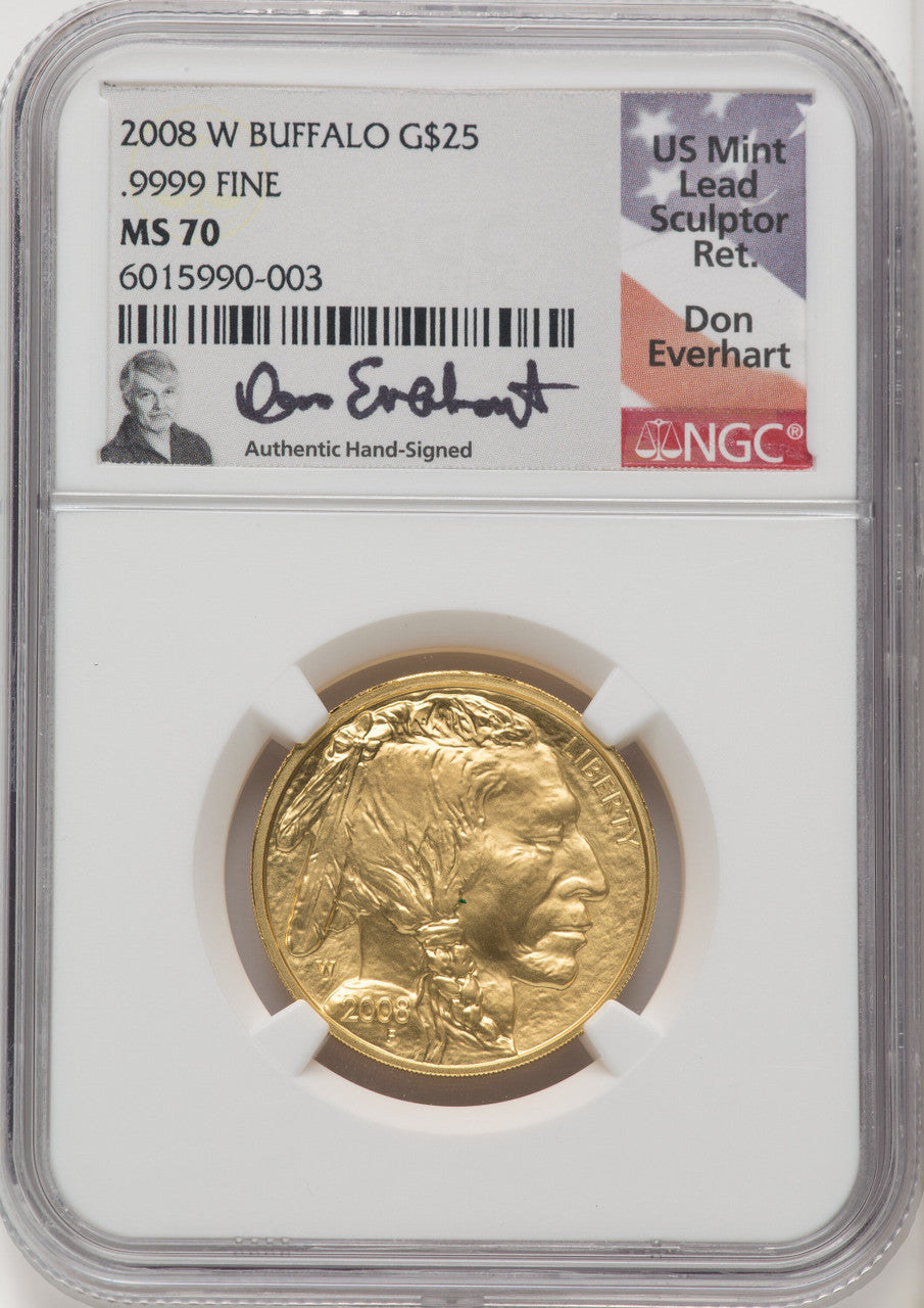 2008-W Gold Buffalos 4-Coin Set NGC MS70 Don Everhart