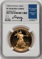 1994-W Gold American Eagle 4-Coin Set NGC PF70 Moy Signed