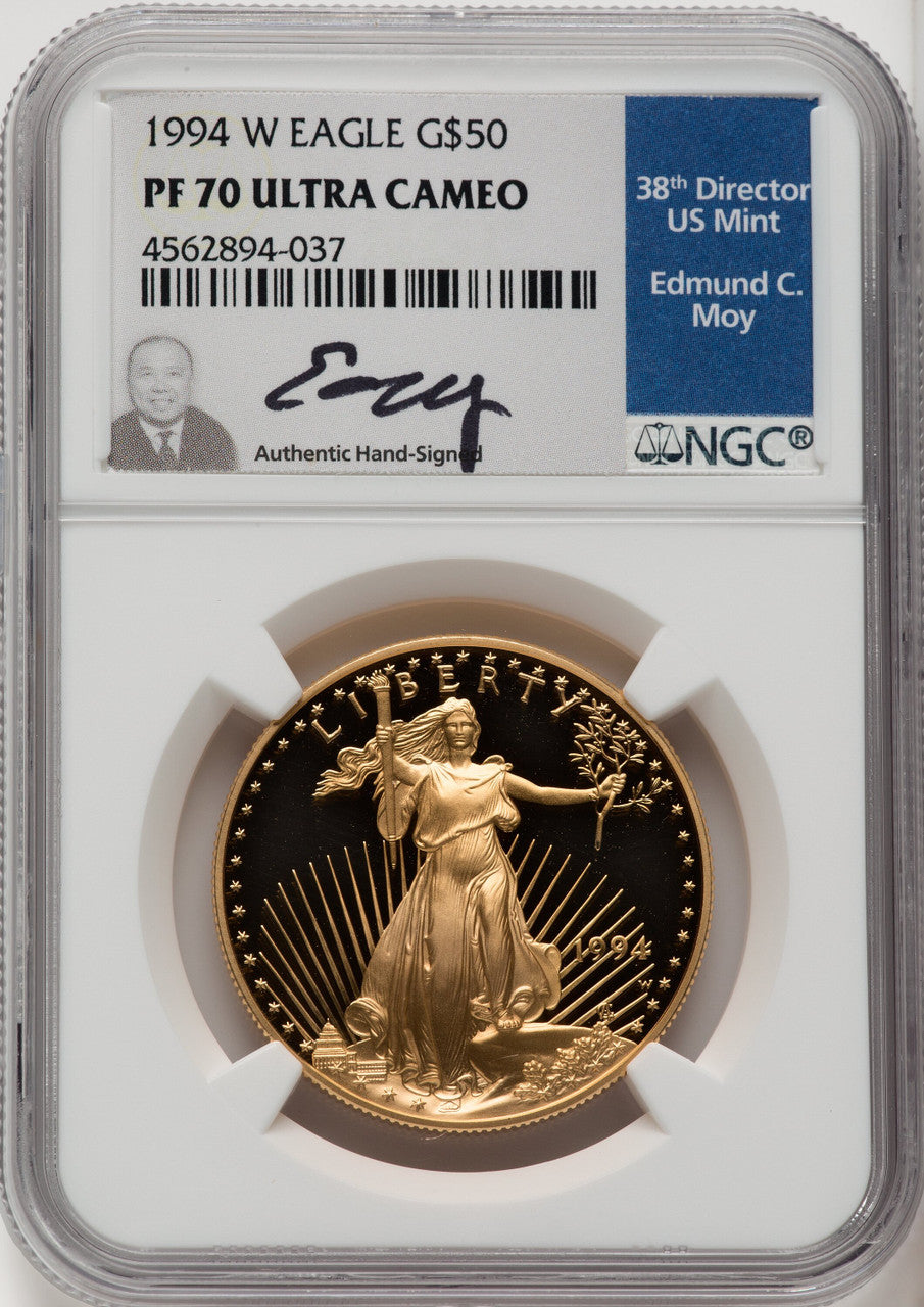 1994-W Gold American Eagle 4-Coin Set NGC PF70 Moy Signed