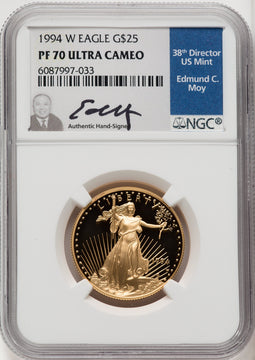 1994-W Gold American Eagle 4-Coin Set NGC PF70 Moy Signed