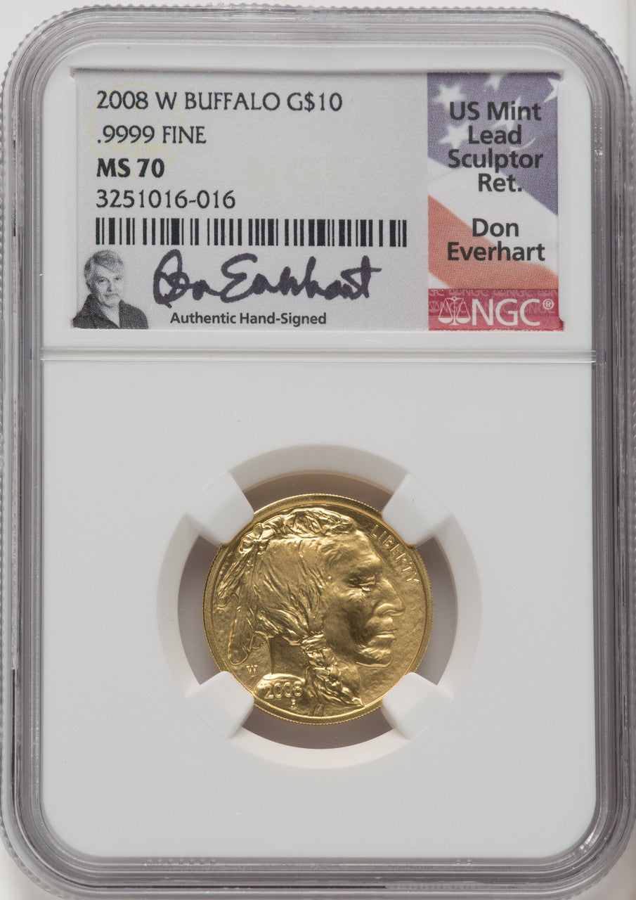 2008-W Gold Buffalos 4-Coin Set NGC MS70 Don Everhart