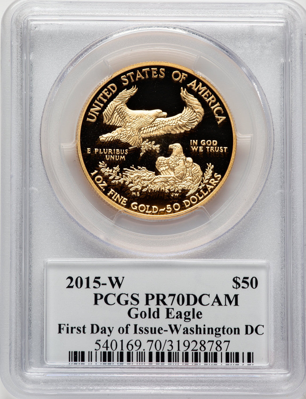 2015-W Gold American Eagle 4-Coin Set FDI Washington PCGS PR70 Ed Moy