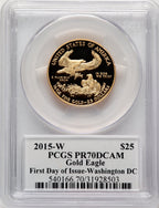 2015-W Gold American Eagle 4-Coin Set FDI Washington PCGS PR70 Ed Moy