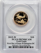 2015-W Gold American Eagle 4-Coin Set FDI Washington PCGS PR70 Ed Moy