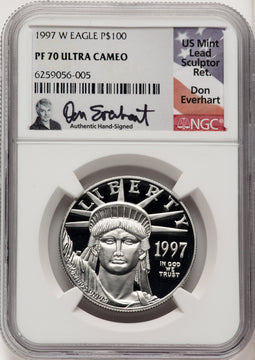 1997-W Platinum American Eagle 4-Coin Set NGC PF70 Everhart