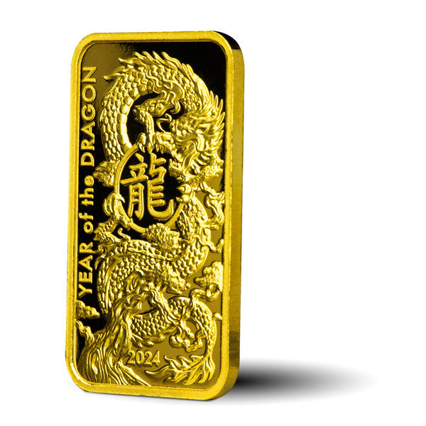 2024 1 oz Asahi Lunar Dragon Gold Bar With Assay